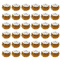 5mm Clay Spacer Beads, 100 Pcs Rhinestone European Polymer Bead, Gold