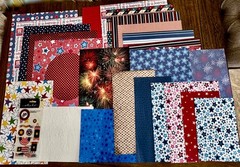 scrapbook paper PATRIOTIC RED, WHITE & BLUE PAPER and STICKERS