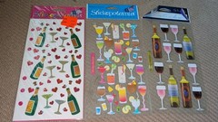 Stickopotamus/ Sticko stickers Cocktails Champagne Wine Alcohol Lot 3 Packs