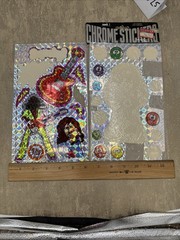 Vintage 1984 Morgan Mark 1 Large Sticker Sheet Prismatic Chrome Rock Star Guitar