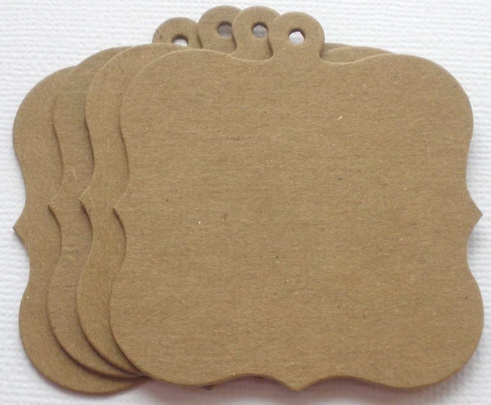 {4} BRACKET CHARM – Label / Tag – Bare Chipboard Die Cuts – 2 1/4″ x 2 1/2″