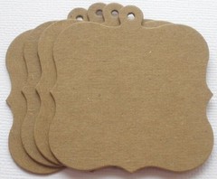 {4} BRACKET CHARM – Label / Tag – Bare Chipboard Die Cuts – 2 1/4″ x 2 1/2″