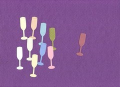 CHAMPAGNE GLASS die cuts scrapbook cards