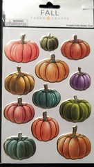 PUMPKIN STICKERS «FALL AUTUMN COLORS» (12 PIECES) TOTAL