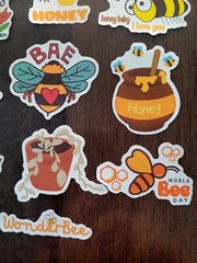 STICKERS x 10 Honey Bee Positive Apiculture Beehive Plant Cartoon Sticker BEH5