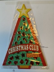 vintage «Christmas Club» festive gemstone sticker set Sealed