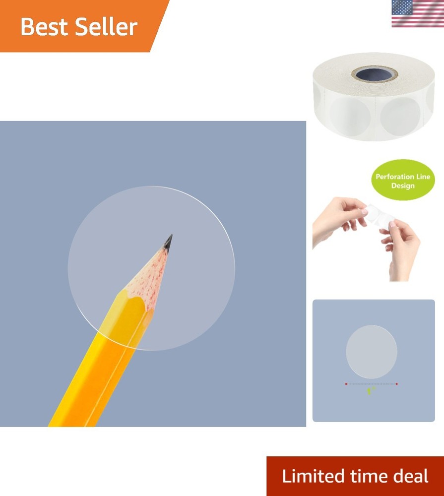 1500 PCS 1″ Clear Wafer Seal Stickers – Perfect for Envelopes & Packaging