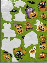 Rare Vintage Stickers Collectible Halloween Googly Eyes Pumpkin Monster Creature