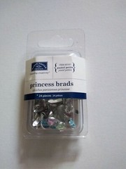 Scrapbooking Crafts KF Princess Silver Brads Gems Pastel Petites Pink Blue Green
