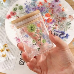 Wildflower Watercolor Stickers 50Pc, Resin Art Card Making, Multicolor