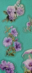 PK2 12pc individual Purple & Pink Floral Transparent Crafting Multiuse Stickers