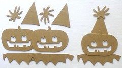{3} PARTY PUMPKIN – Halloween Raw Bare Unfinished Chipboard Die Cuts – 4″