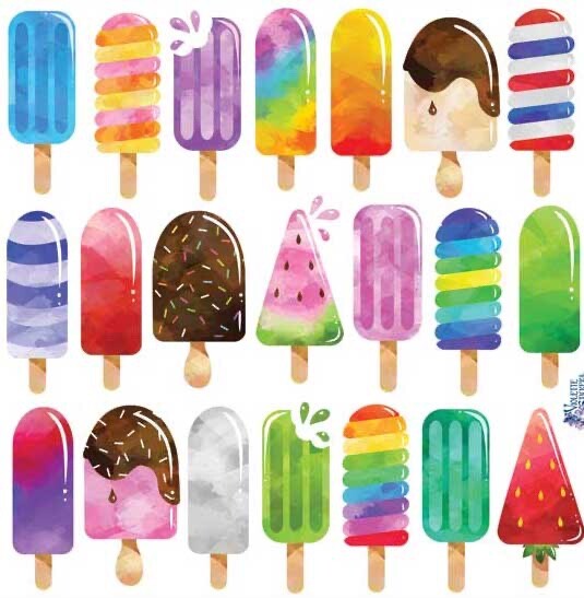 Violette Stickers Popsicle Summer Treat Ice Cream Craft Planner Supply Scrapbook