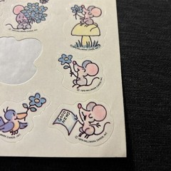 Vintage 1979 Hallmark Stickers Mice Mouse Bird 3 Loose Sheets Incomplete