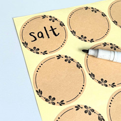 Canning Labels Brown Kraft Stickers 2 Inch Pack of 300 Floral Patterns Write On