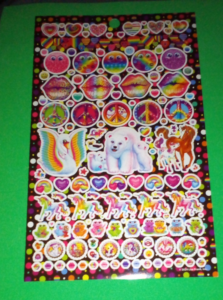 Lisa Frank Sticker Sheet Animals Scrapbooking