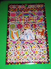 Lisa Frank Sticker Sheet Animals Scrapbooking