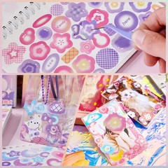 2500PCS Kpop Stickers, Glitter Deco, Heart Butterfly Ribbon, Multicolor