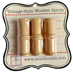 Jenni Bowlin Vintage Style Wooden Antique Thread Spools for Crafting Set of 6