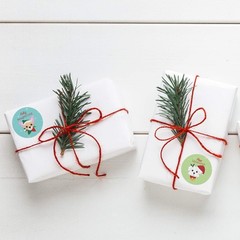 Christmas Dogs Stickers / 500 Adorable Puppy Happy Holidays Labels / 1.5″ Pet…