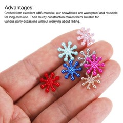 200 Pcs Tiny Christmas Snowflakes ABS Pearl-like Snowflake Multicolor Garland