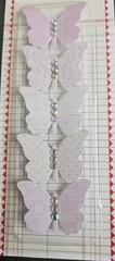 Chipboard 5 pink butterflies with gems Jenni Bowling for scrapbook crafts 7×3