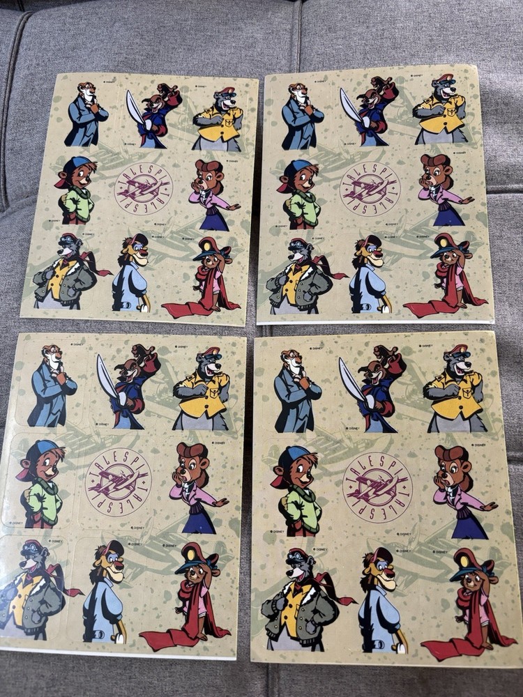 Vtg 1992 Disney’s Tale Spin Talespin Stickers Sheets X 4