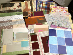 Scrapbooking 12 x 12 Paper Lot 112 Total + Extra Unopened Packs, Loose, Pre-Made