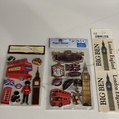 London England Scrapbooking Stickers – Lot Of 3