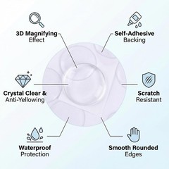 IGOGO Epoxy Resin Dome Stickers – Clear or Glitter 2 Inch,