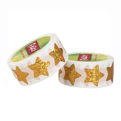 Fiercy 1 inch Gold Star Stickers with 1 in diameter, Holographic
