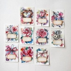 Set Of Love Valentines Embellishments Junk Journal Scrapbook PICK A SET
