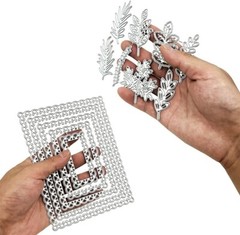 Troqueles de corte de metal con forma de planta de hoja, rectangulares