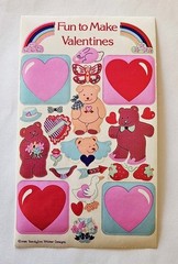 Vtg Sandylion Sticker Fun To Make Valentines 1984 Bears Hearts love activity