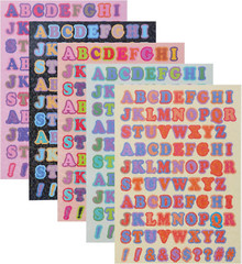 15 Sheets Colorful Letter Stickers – 1320Pcs Cute Self Adhesive Alphabet Sticker