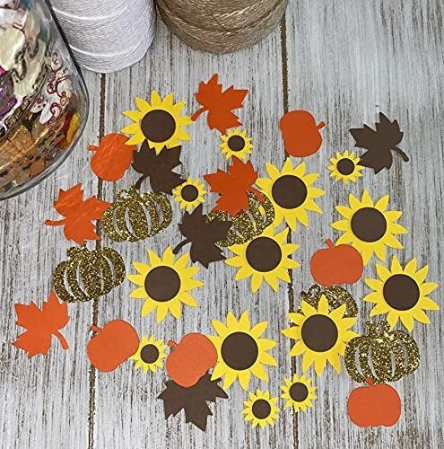 Sunflower and Pumpkin confetti – Fall Table Decorations Baby Wedding Birthday
