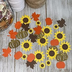 Sunflower and Pumpkin confetti – Fall Table Decorations Baby Wedding Birthday