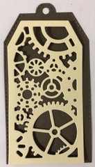 GEAR TAG Die-Cuts(4pc)Steampunk •Cogs•Metal•Sprocket•Earthtone •Machine•Antique