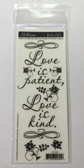 LARGE LOVE IS PATIENT;LOVE IS KIND POEM Rub-Ons(3″x7.75″)Bellisimo Floral•Saying