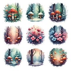 Page Of Forest Embellishments Junk Journal Scrapbook PICK A SET