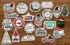 Christmas Stickers Skateboard Vinyl Laptop Luggage Decal Sticker Bomb Lot 100pc