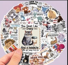 10pcs Sarcastic Animal Quote Stickers- Scrapbook, Journal, DIY Crafts & Card