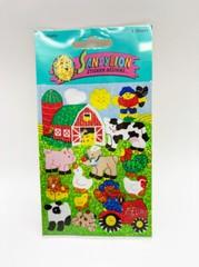 Vintage Sandylion Prismatic Farm Animals Barn Tractor Cow Scarecrow Stickers