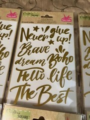 Lot Of 8 NWT Crafter’s Square inspirational mix phrases foil metallic