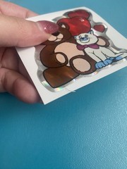 Vintage Vending Prism Kodak Print Bear & Cat Sticker 3×3 Inches