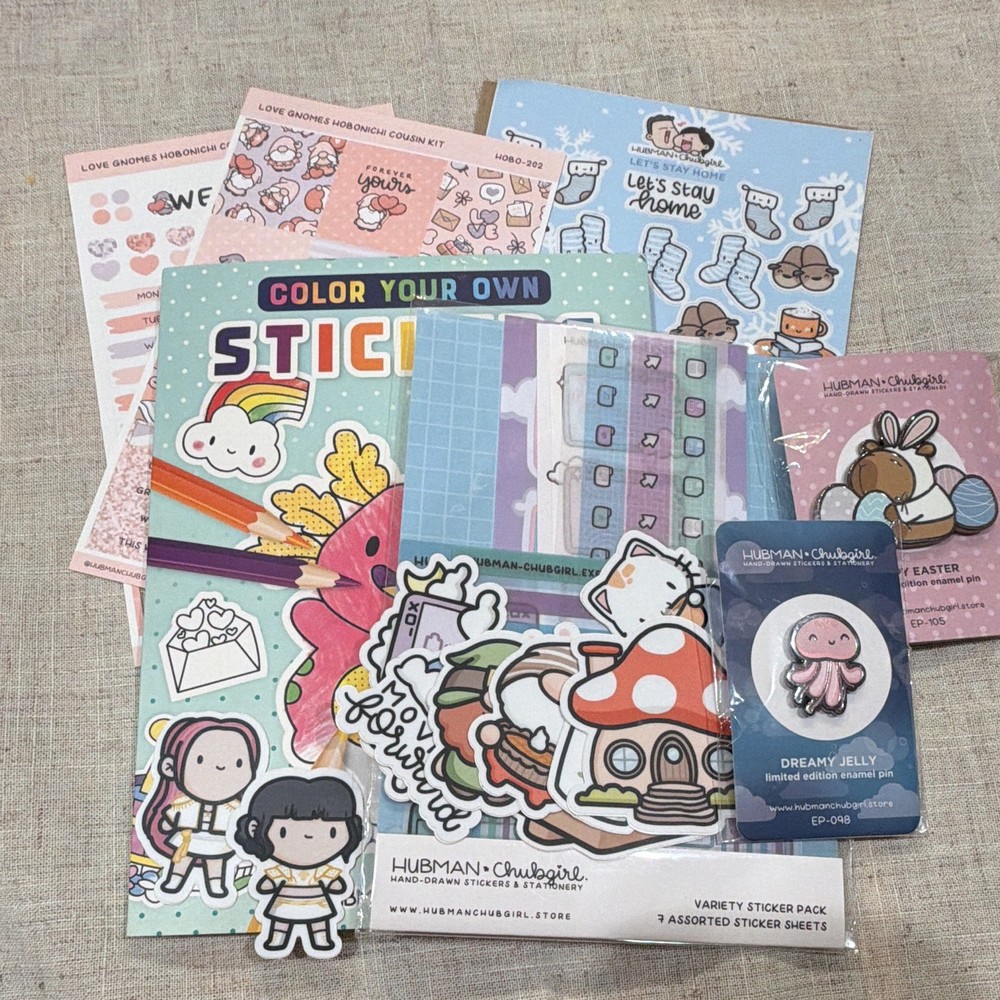 Hubman Chubgirl Love Gnomes Hobonichi Cousin Planner Sticker Set HOBO-202
