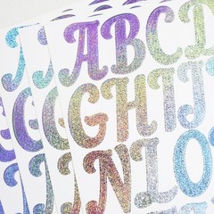 10 Sheets Letter Stickers, 2 Inch Self-Adhesive Cursive Vinyl Alphabet Number