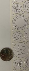 WHITE/SILVER FLOWER CIRCLE Stickers(49pc)Stampendous •Garden•Blooms•Daisy•Dots