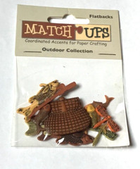 VINTAGE NIP BUTTONS GALORE OUTDOOR FISHING FISH COLLECTION 10 FLATBACK PIECES