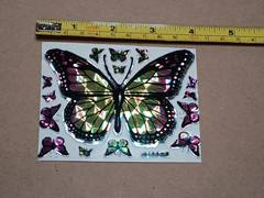 Vintage 1980s Prism Sticker Sheet Jumbo Rainbow Butterfly 0744-B Rare VTG Mylar